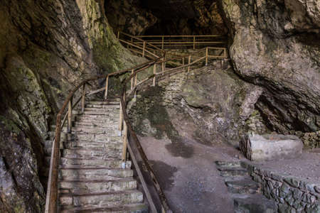 Cave stairs at Predjama castle, Slovenia