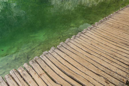Boardwalk in Plitvice Lakes National Park, Croatiaの写真素材