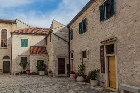 Traditional stone houses in Sibenik, Croatiaの写真素材