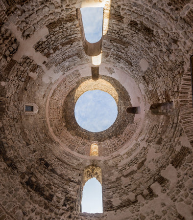 Ancient vestibule building in Split, Croatiaの写真素材