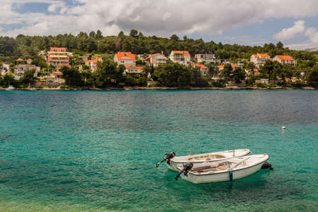 Boats in Lumbarda village on Korcula island, Croatia