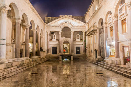 Peristil, ancient colonnade in Split, Croatiaのeditorial素材