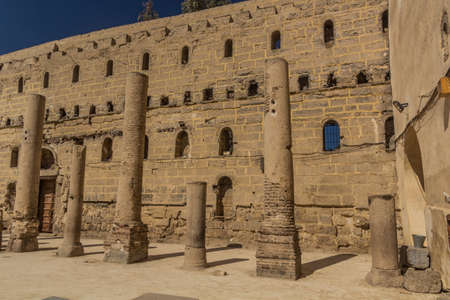 Coptic White Monastery (Deir al Abyad) near Sohag, Egyptの写真素材
