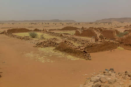 Ruins of the Great Enclosure of Musawwarat es-Sufra (Musawarat Al-Sufra) in Sudanの写真素材