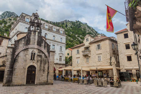 KOTOR, MONTENEGRO - JUNE 1, 2019: St. Luke Church at Trg Sv Luke square in Kotor, Montenegro.のeditorial素材