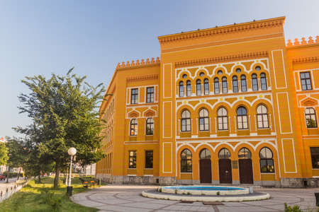 High school building in Mostar, Bosnia and Herzegovinaのeditorial素材