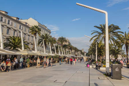SPLIT, CROATIA - MAY 28, 2019: Seaside promenade in Split, Croatiaのeditorial素材