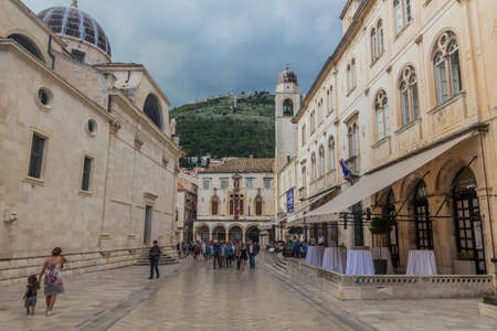 DUBROVNIK, CROATIA - MAY 31, 2019: Crowds of tourists in the old town of Dubrovnik, Croatiaのeditorial素材