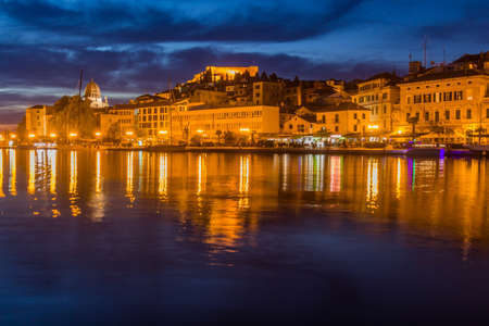 Evening view of Sibenik, Croatiaのeditorial素材