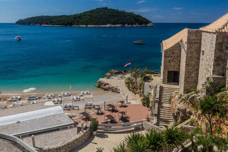 Banje beach in Dubrovnik, Croatiaのeditorial素材