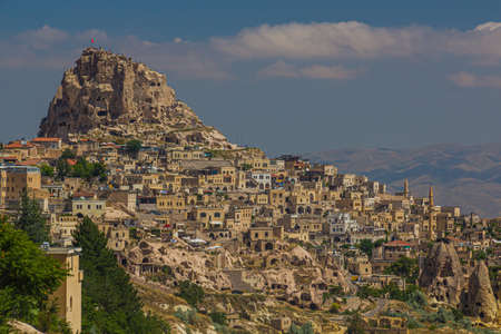 View od Uchisar rock castle in Cappadocia, Turkeyのeditorial素材