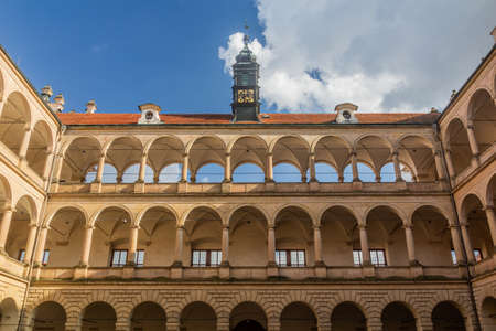 Courtyard of Litomysl renaissance palace, Czech Republicのeditorial素材
