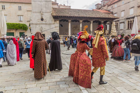TROGIR, CROATIA - MAY 27, 2019: Shooting of Strike Back TV series in the old town of Trogir, Croatiaのeditorial素材