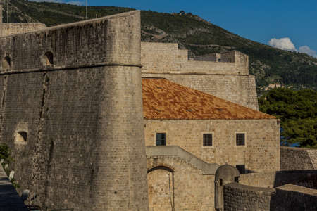 Walls of the old town of Dubrovnik, Croatiaのeditorial素材