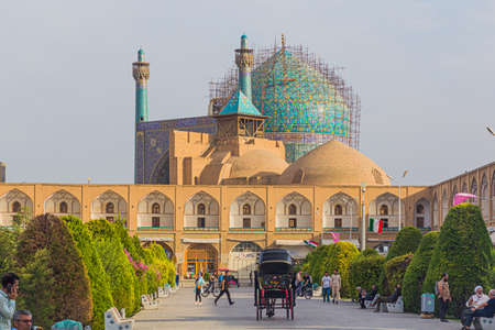 ISFAHAN, IRAN - JULY 10, 2019: Shah Mosque at Naqsh-e Jahan Square in Isfahan, Iranのeditorial素材