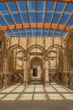 DOGUBEYAZIT, TURKEY - JULY 17, 2019: Ceremonial Hall in Ishak Pasha palace near Dogubeyazit, Turkeyのeditorial素材