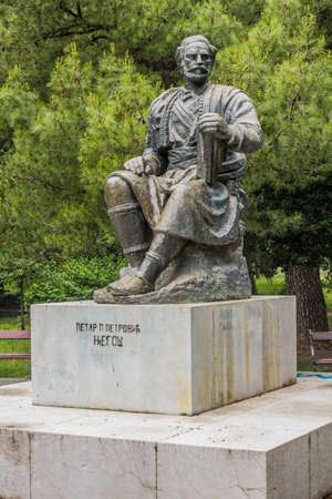 PODGORICA, MONTENEGRO - JUNE 4, 2019: Petar II Petrovic-Njegos statue in Podgorica, capital of Montenegroのeditorial素材