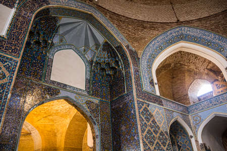 TABRIZ, IRAN - JULY 16, 2019: Interior of the Blue mosque in Tabriz, Iran