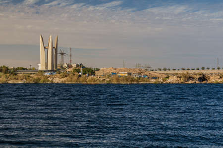 Monument to Arab-Soviet Friendship at Aswan High Dam, Egyptのeditorial素材