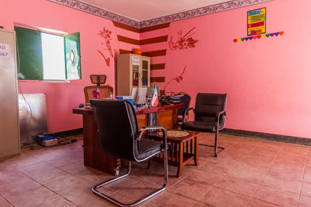 HARGEISA, SOMALILAND - APRIL 15, 2019: Headmaster's office of a school in Hargeisa, capital of Somalilandのeditorial素材