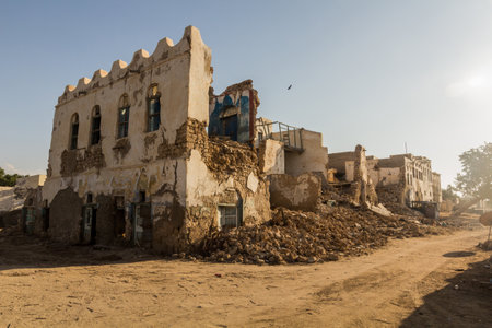 Collapsed old house in Berbera, Somalilandの写真素材