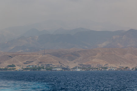 View of Tadjoura town and surrounding mountains, Djibouti