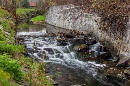 Dalejsky potok stream in Prague, Czech Republicの写真素材
