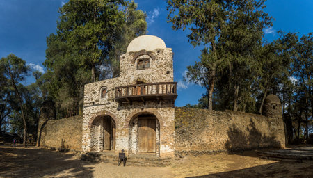 Entrance gate of Debre Birhan (Berhan) Selassie church in Gondar, Ethiopia.
