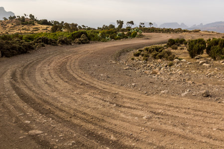 Rural road in Simien mountains, Ethiopia