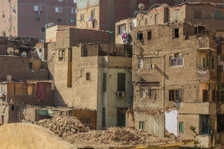 Houses in southern Cairo, Egyptの写真素材