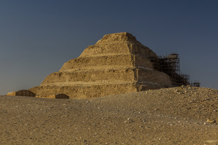 Stepped Pyramid of Djoser (Zoser) in Saqqara, Egyptの写真素材