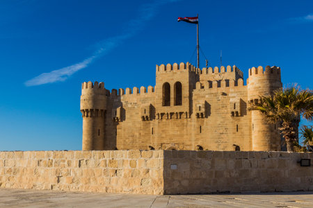 Citadel of Qaitbay (Fort of Qaitbey) in Alexandria, Egyptの写真素材