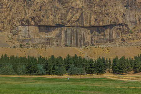 Ancient rock carvings in Bisotun, Iran
