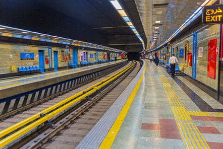 TEHRAN, IRAN - JULY 5, 2019: Rahahan station of Tehran metro, Iran.