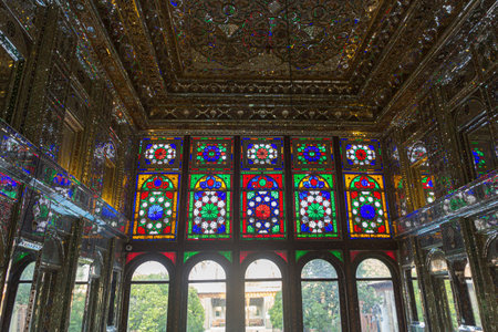 SHIRAZ, IRAN - JULY 6, 2019: Mirror decoration of Zinat Al-Molk Historical House in Shiraz, Iran.