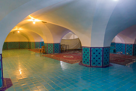 ISFAHAN, IRAN - JULY 10, 2019: Basement of Sheikh Lotfollah Mosque in Isfahan, Iranのeditorial素材