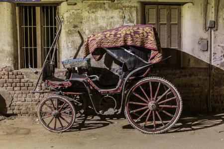 Wooden carriage on a street in Sohag, Egypt