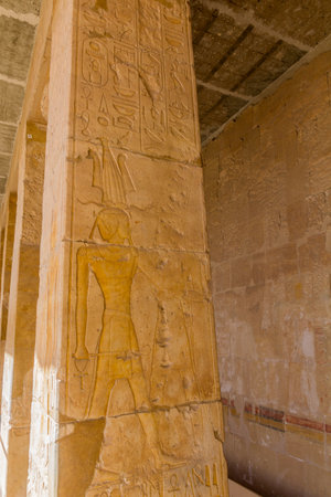Detail of the Temple of Hatshepsut at the Luxor's West bank, Egypt