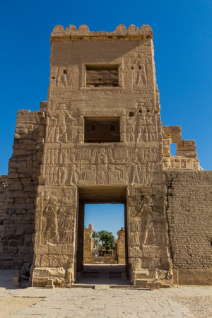 Medinet Habu (Mortuary temple of Ramesses III) at the Theban Necropolis, Egyptの写真素材