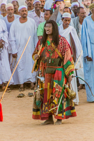 OMDURMAN, SUDAN - MARCH 8, 2019: Sufi Whirling Dervish during the traditional Friday religious...