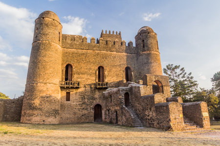 Fasilidas palace in the Royal Enclosure in Gondar, Ethiopiaのeditorial素材