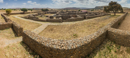 Dungur (Queen of Sheba) Palace ruins in Axum, Ethiopiaのeditorial素材