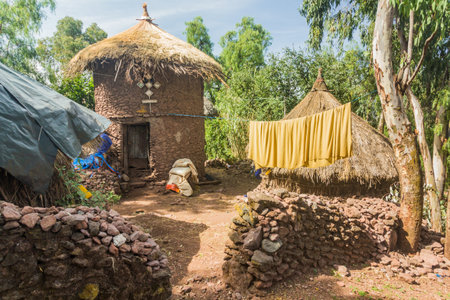 Traditional round houses in Lalibela, Ethiopiaのeditorial素材