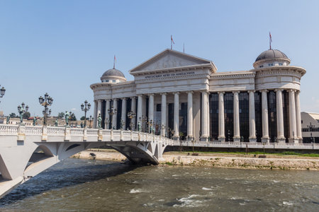 SKOPJE, NORTH MACEDONIA - AUGUST 9, 2019: Archaeological Museum of the Republic of Macedonia in Skopje, North Macedoniaのeditorial素材