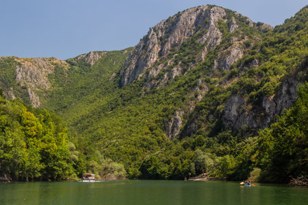 View of Matka canyon in North Macedoniaの写真素材