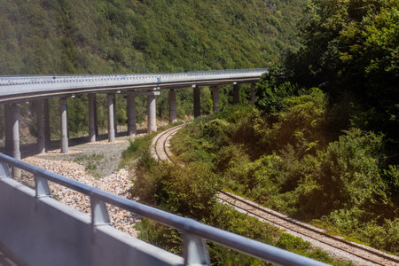 Bridge of R6 motorway in Kosovoの写真素材