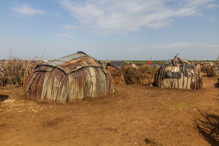 Daasanach tribe village near Omorate, Ethiopia