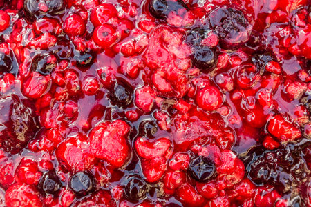 Detailed top view of wildberry mixtureの写真素材