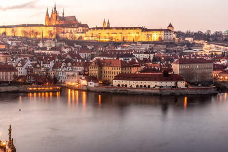 View of Prague castle, Czech Republicの写真素材