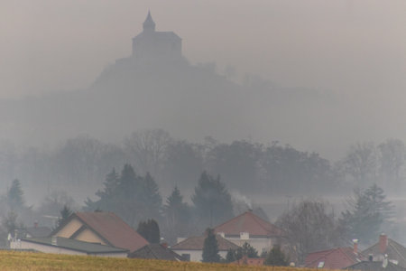 Castle on Kuneticka hora hill in the Czech Republicの写真素材